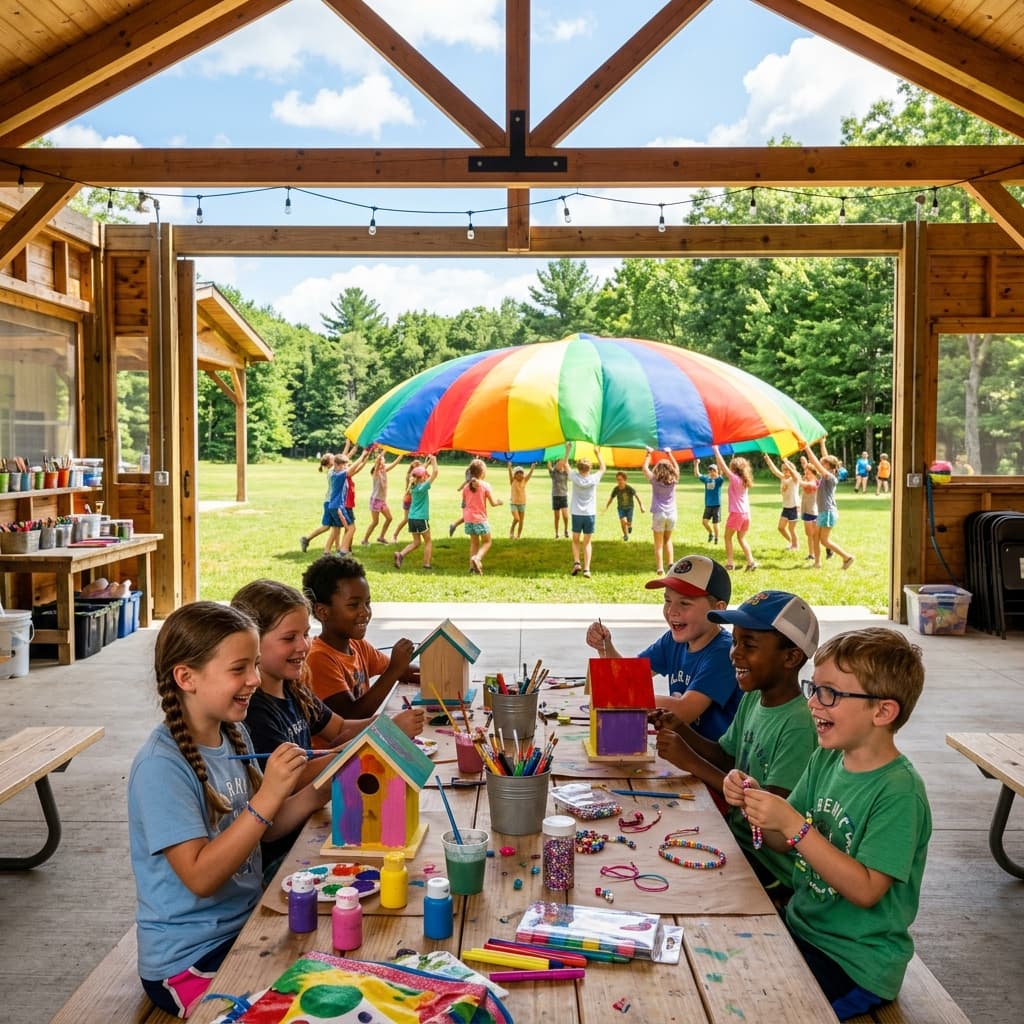 Children enjoying summer camp activities